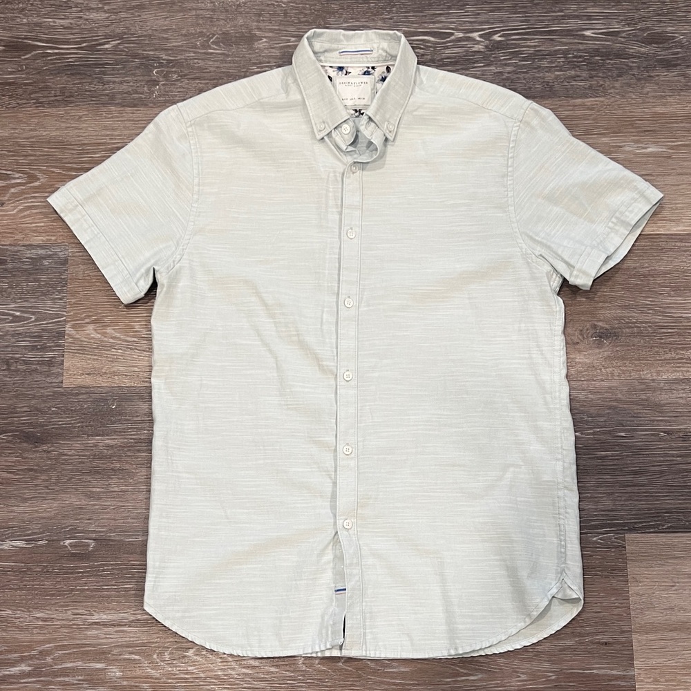 Denim & Flower Button Down Shirt